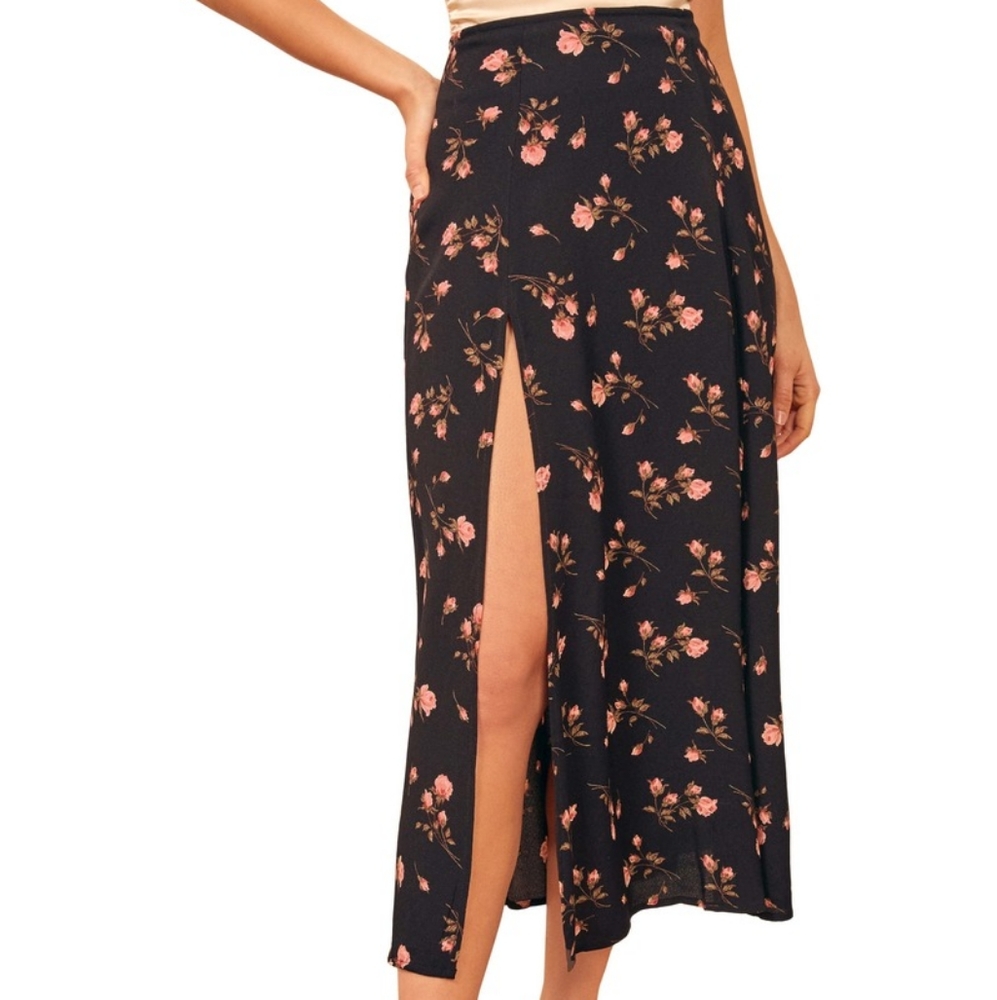 Reformation Zoe Floral Midi Skirt